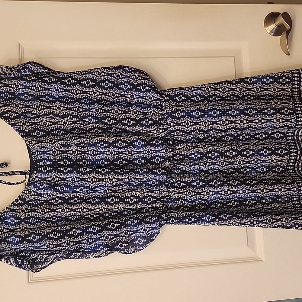 The Limited Blue and White Patterned Mini Dress